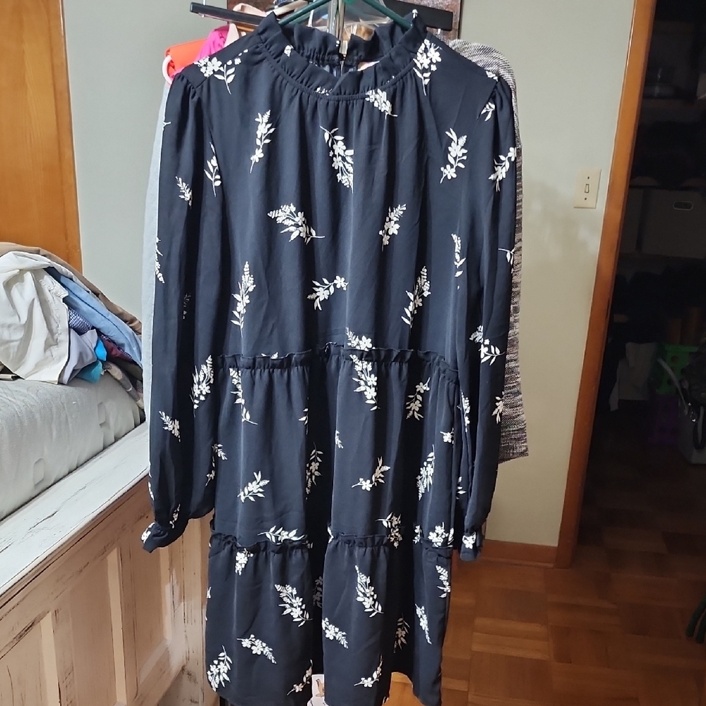 LuLaRoe Black Ruffled Dress
